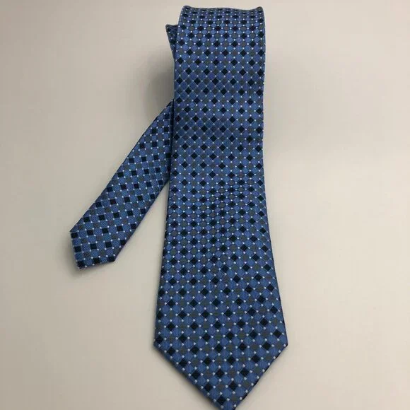 Donald J. Trump Signature Collection Silk Tie – Blue Geometric Pattern
